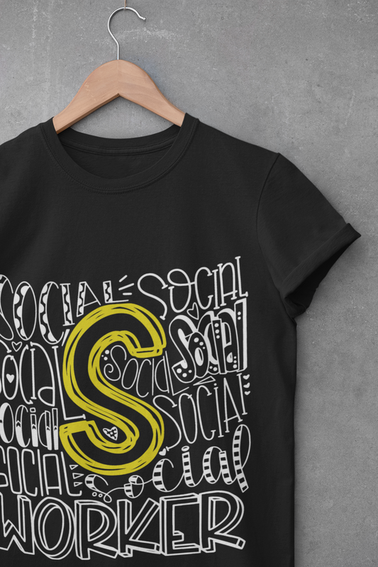 Typography Social Worker T-Shirt - SxR Creations