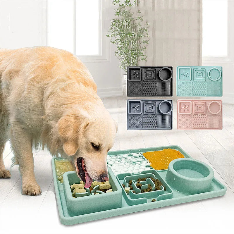 Multifunction Pet Slow Feeder Bowls Dog Licking Mat With Suction Cups For Anxiety Relief Dog Cat Water Drinking Eating Food - SxR Creations