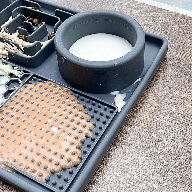 Multifunction Pet Slow Feeder Bowls Dog Licking Mat With Suction Cups For Anxiety Relief Dog Cat Water Drinking Eating Food - SxR Creations